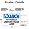 Signmission Authorized Ladder Storage Area, 14 in W x Rectangle, Plastic OS-2PACK-NS-P-1014-L-10238 - alternate 7